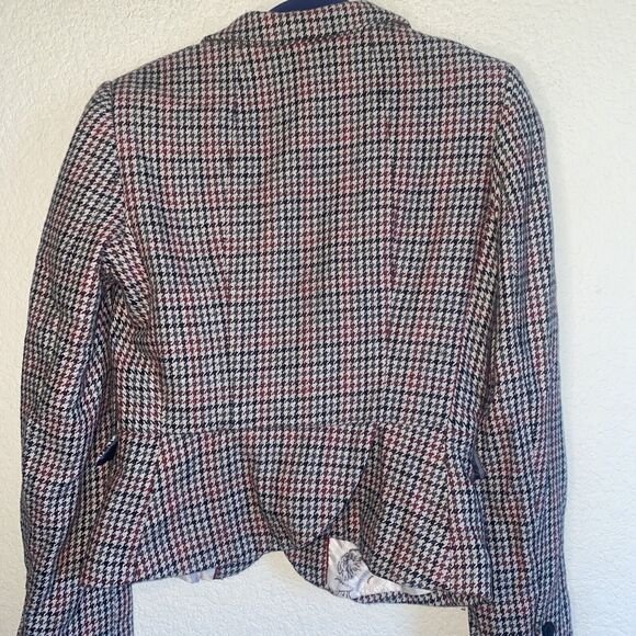 H&M Houndstooth wool Jacket Blazer Womens Dark academia 8 old money - Picture 8 of 13